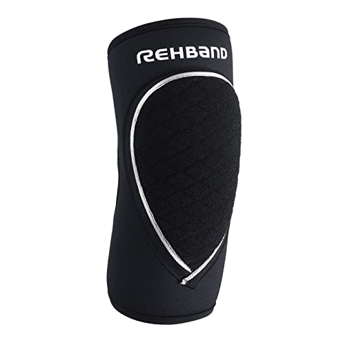 Rehband Ellenbogenschoner Schwarz, Neopren Ellenbogenschutz Handball & Volleyball, Unisex, Farbe:Schwarz, Größe:XL von Rehband