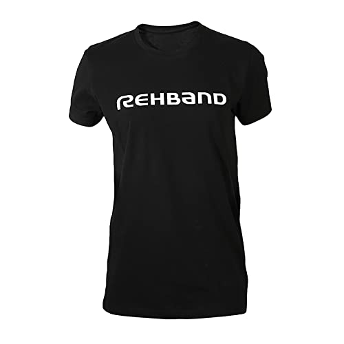 Rehband T-Shirt Damen, Baumwoll-Sportshirt, T-Shirt Logo für Frauen, Farbe:Schwarz, Größe:XL von Rehband