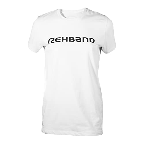 Rehband T-Shirt Damen, Baumwoll-Sportshirt, T-Shirt Logo für Frauen, Farbe:Weiss, Größe:XL von Rehband