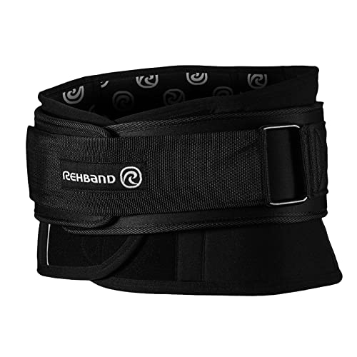 Rehband X-RX Rückenbandage mit abnehmbarem Gewichthebergürtel, 7mm Neopren-Bandage für schweres Krafttraining, stabilisiert Lendenwirbelsäule unteren Rücken, Farbe:Schwarz, Größe:L von Rehband