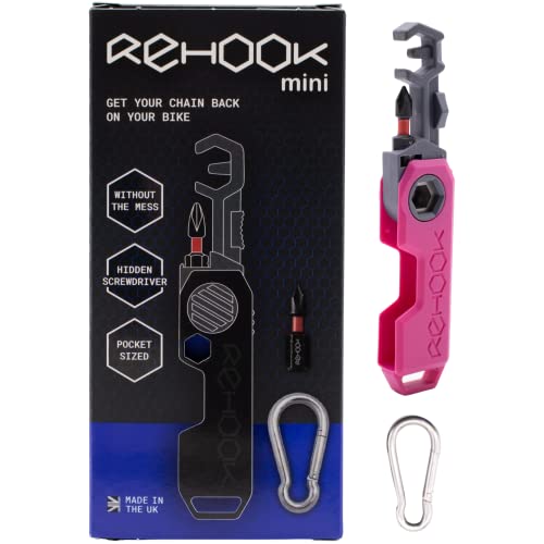 Rehook Mini – Holen Sie sich Ihre Kette wieder auf Ihr Fahrrad – perfektes Weihnachtsgeschenk für Radfahrer – Rosa (Pink/Grau/PH1) von Rehook