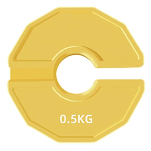 Reinscer 1 Stück Gym Micro-Platten Kurzhantel-Fraktionsgewicht Gummi-Fraktionsgewichte Gelbes Add-On-Kettenglied 0,5 Kg von Reinscer