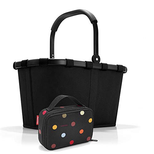 reisenthel, Set aus carrybag BK, thermocase OY, SBKOY, Einkaufskorb mit Kleiner K?hltasche, Frame Black + dots von reisenthel