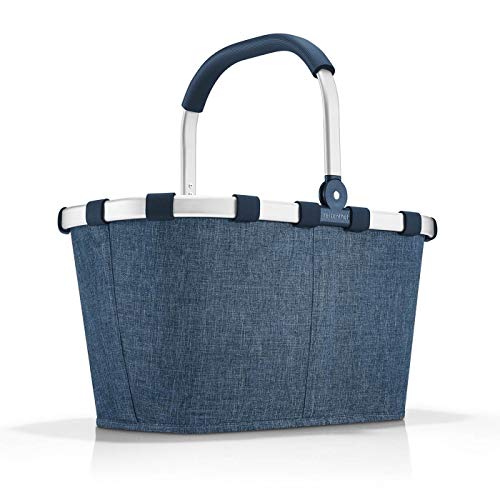reisenthel carrybag in Twist Blau - Stabiler Einkaufskorb mit viel Stauraum und praktischer Innentasche - Elegantes und wasserabweisendes Design von reisenthel