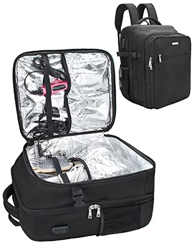 Relavel Kosmetiktasche Portable Reise Make Up Tasche, Große Professionelle Makeup Organizer Reisezug-Koffer Aufbewahrungstasche, mit verstellbarem Riemen und Trennwänden von Relavel
