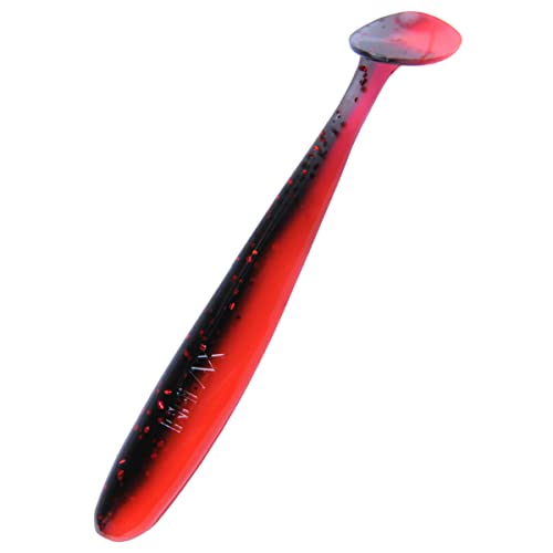 Relax Bass 3" 9,5 cm Gummifisch Action Shad L208 Schwarz Rot von Relax