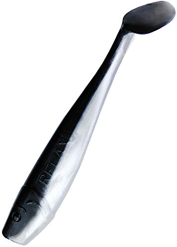 Relax King Shad 4" 10 cm 10 Stück Gummifisch Barsch Zander Hecht L016 Schwarz Weiss von Relax