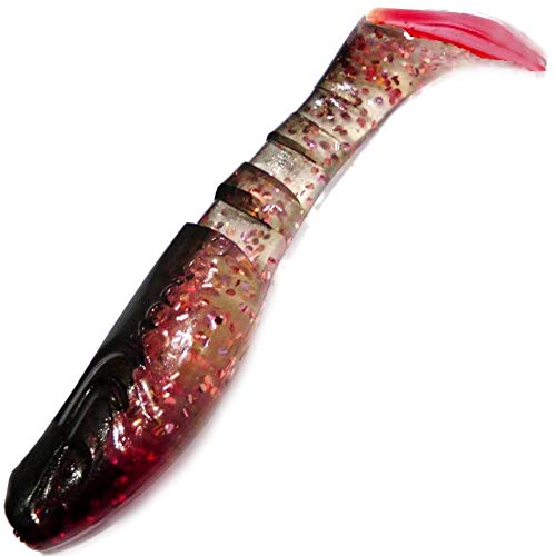 Relax Kopyto 3L Classic 3" Gummifisch 8cm Kupfer Glitter Schwarz RT 10 Stück im Set Softbait von Relax