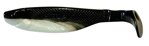 Relax Kopyto River 5" - 13 cm - 5 Gummifische im Original Zip Bag - Top für Hecht, Zander, Dorsch, Seelachs, Huchen (reinweiss/schwarz) von Relax
