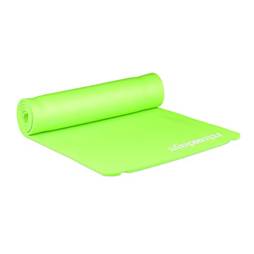 1 x Yogamatte, 1 cm dick, für Pilates, Fitness, gelenkschonend, mit Tragegurt, Gymnastikmatte 60 x 180 cm, grün von Relaxdays