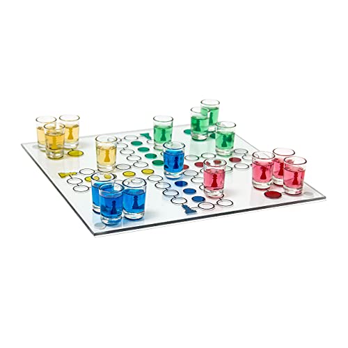 Relaxdays Ludo Trinkspiel/Saufspiel aus Glas von Relaxdays