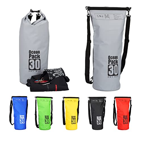 Relaxdays Ocean Pack 30 L, wasserabweisender Dry Bag f. Wertsachen, leichter Trockensack f. Outdoor Sport, dunkelgrau von Relaxdays