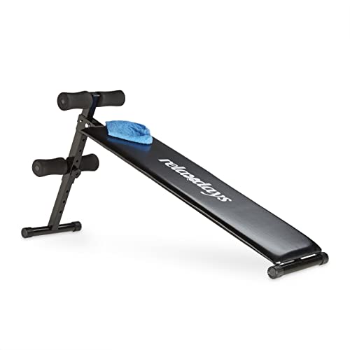 Relaxdays Sit Up Bank klappbar, 5-fach verstellbar, Bauchtrainer Bank, gepolsterte Beinfixierung, Trainingsbank, schwarz von Relaxdays