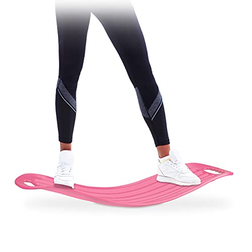 Relaxdays Twist Board, handliches Balance Board für Ganzkörpertraining, belastbares XL Workout Board bis 150 kg, pink von Relaxdays