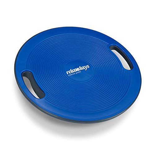 Relaxdays Unisex Erwachsene Relaxdays Balance Board rutschfeste Oberfl che seitliche Griffe Wackelbrett Gleichgewichtstraini, blau, 1 St ck EU von Relaxdays