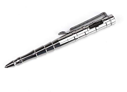 Remize® R009 Taktischer Kugelschreiber Kubotan Tactical Pen Selbstverteidigungs-Stift Glasbrecher (Edelstahl) von Remize