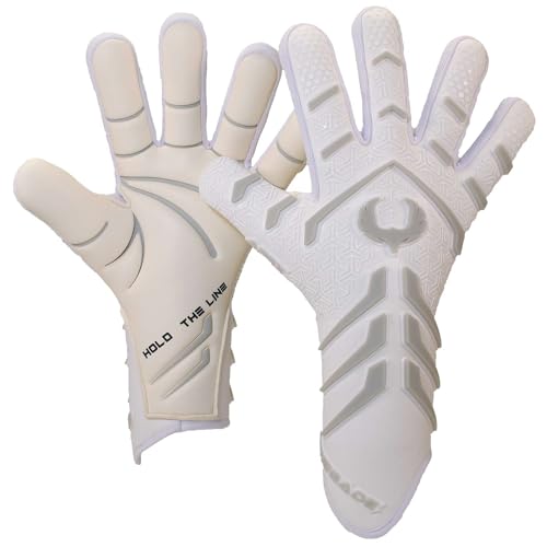 Renegade GK Apex Ghost Trägerlose Profi-Fußball-Torwarthandschuhe | 4mm EXT Contact Grip | Weiß Torwart Handschuhe (Größe 7, Jugend, Evo2 Neg. Cut, Level 5.5) von Renegade GK