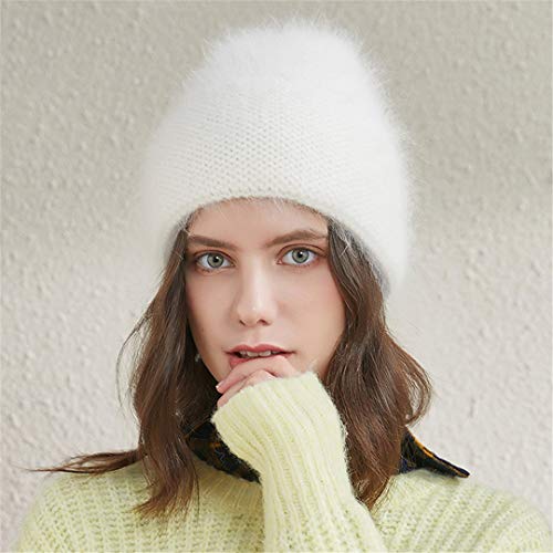 Renost Damen Winterhüte Angola Kaninchenfell gefesselt Beanie Hut Weiblich Warm Solid Bonnets 10 52-58cm von Renost