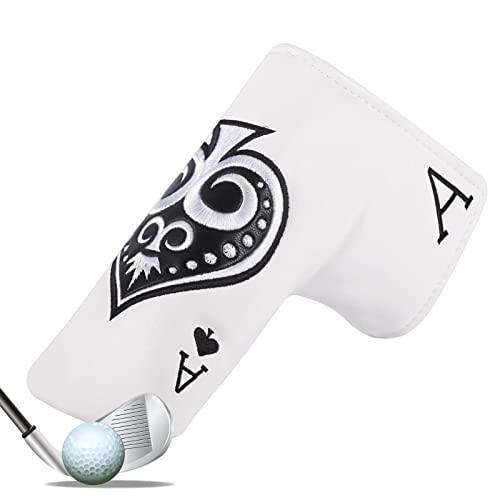 Renywosi Golf-Putter-Abdeckung - Pik-Stickerei großer Halbkreis gerade Rod Head Cover,Blade Head Cover Golf Putter Headcover für Blade Putter von Renywosi