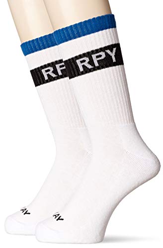 Replay 3A Logo Socken White/Cobalt Blue 43/46 von Replay