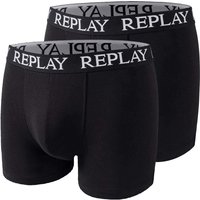 2er Pack REPLAY Basic Boxershorts Herren black/black S von Replay