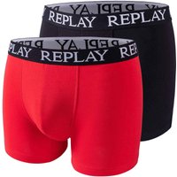 2er Pack REPLAY Basic Boxershorts Herren red/black S von Replay