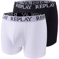 2er Pack REPLAY Basic Boxershorts Herren white/black S von Replay