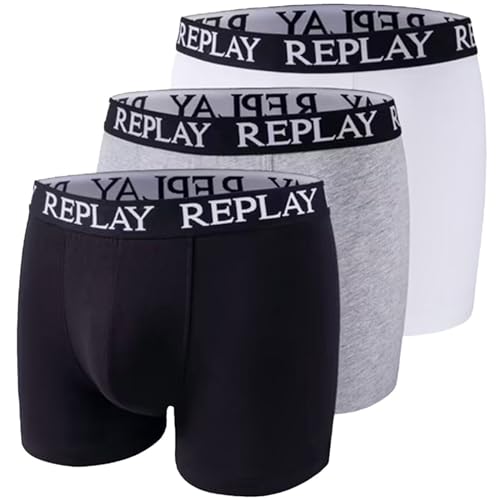 Replay Basic Cuff Unterwäsche Black/Grey Melange/White XXL von Replay