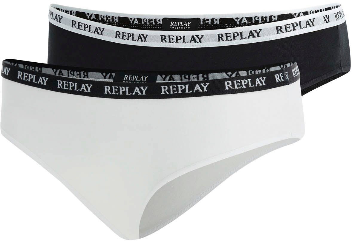Replay Bikinislip LADY SLIP Style 1 T/C 2pcs waterfall pack (Packung, 2er-Pack) mit Logoschriftzug von Replay