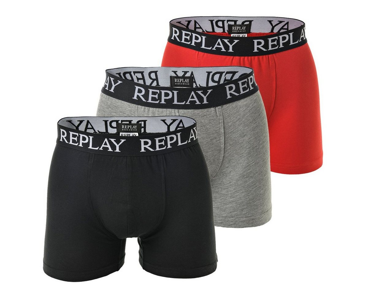 Replay Boxer Herren Boxershorts, 3er Pack - Unterhosen von Replay