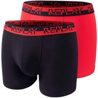 2er Pack REPLAY Boxershorts Style 02 Herren black/red S von Replay
