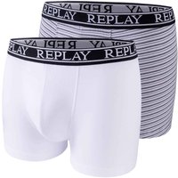 2er Pack REPLAY Boxershorts Style 03 Herren grey/white S von Replay