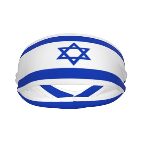 Sport-Schweißband-Stirnbänder für Damen und Herren, feuchtigkeitsableitend, athletische Flagge Israels, Design für Laufen, Yoga, Fitnessstudio, ideal für Sportbegeisterte von Rervhei
