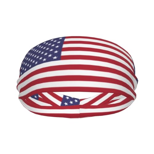 Sport-Schweißband-Stirnbänder für Damen und Herren, feuchtigkeitsableitend, athletische Flagge der Vereinigten Staaten von Amerika, Design für Laufen, Yoga, Fitnessstudio, ideal für Sportbegeisterte von Rervhei