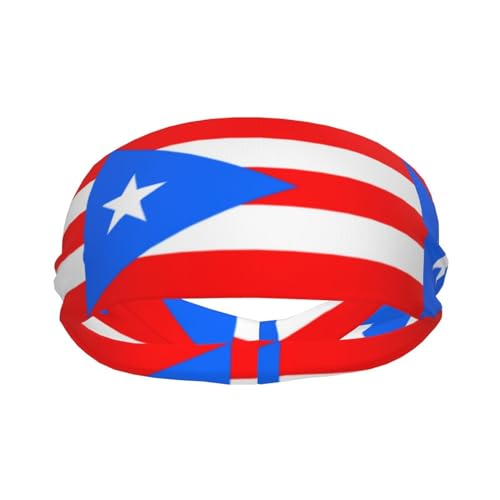 Sport-Schweißband-Stirnbänder für Damen und Herren, feuchtigkeitsableitend, athletische Flagge von Puerto Rico, Design für Laufen, Yoga, Fitnessstudio, ideal für Sportbegeisterte von Rervhei