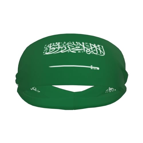 Sport-Schweißband-Stirnbänder für Damen und Herren, feuchtigkeitsableitend, athletische Flagge von Saudi-Arabien, Design für Laufen, Yoga, Fitnessstudio, ideal für Sportbegeisterte von Rervhei