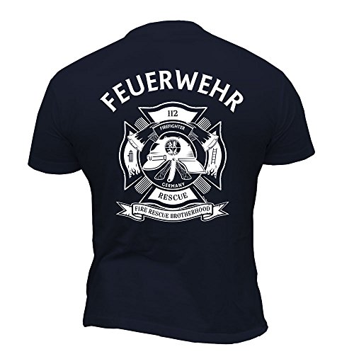 Rescue Point Firefighter Fireman Feuerwehr Herren T-Shirt KF2DE (Dunkelblau, XL) von Rescue Point