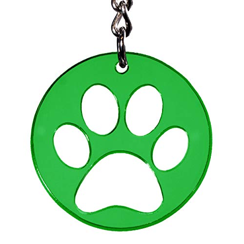 Hunde Schlüsselanhänger Pfote Hundepfote Transparent farbig Geschenkidee Grün von Reskey
