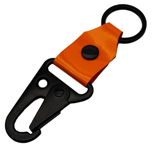 Karabinerhaken Schlüsselanhänger Karabiner mit farbigem Planenstoff Orange von Reskey