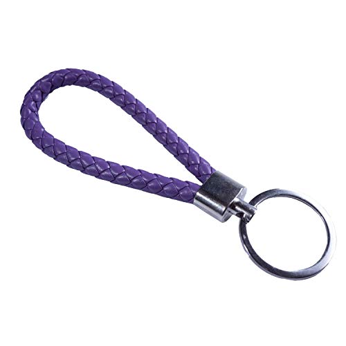 Leder Schlüsselanhänger als geflochtenes Seil farbig Lila von Reskey