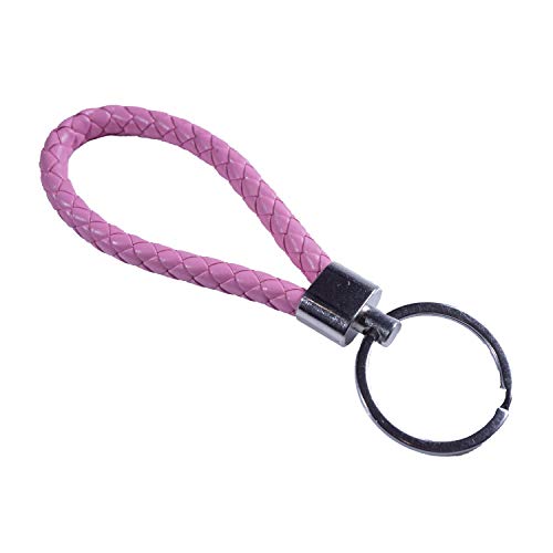 Leder Schlüsselanhänger als geflochtenes Seil farbig Rosa von Reskey