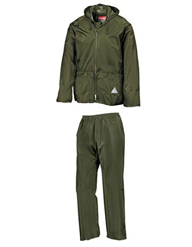 RT95 Jacke und Hose Set Regenanzug wasserdicht S,Olive Green von Result