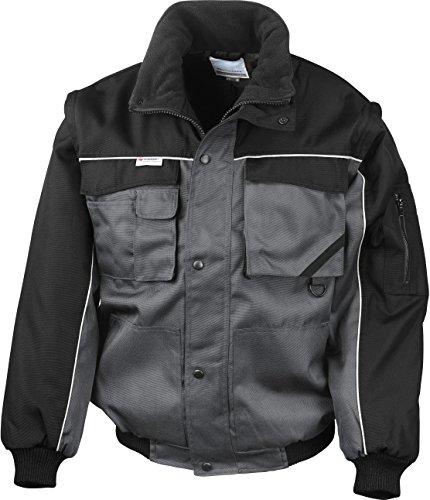 Result Ergebnis re71 a Work-Guard Zip Sleeve schwere Pilot Jacke XXL grau/schwarz von Result