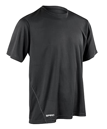 Spiro Schnell trocknendes, wasserdichtes, kurzärmeliges T-Shirt für Herren. XL Schwarz von Result
