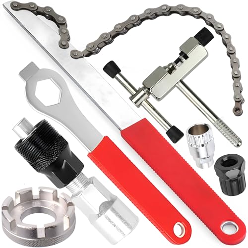 Retoo Fahrrad Kettenpeitsche Ritzelabnehmer Cassette Lockring Tool Schraubkranz Abzieher Kit Kassetten Entfernungs Werkzeug Universal für Fach Kassette und Schraubkranz von Retoo