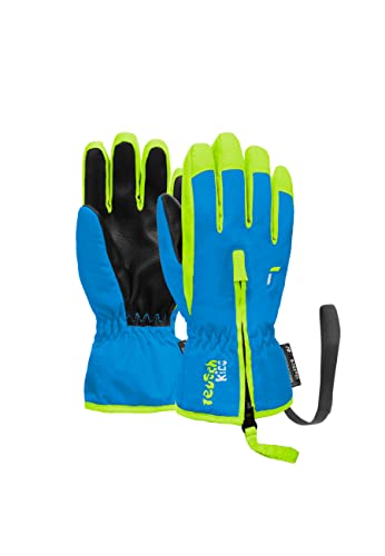 Reusch Unisex – Babys Ben Angenehm Warme und Winddichte Skihandschuhe Alltagshandschuhe Babyhandschuhe Schneehandschuhe Zum Schlittenfahren Winter-Handschuhe, 4525 Brilliant Blue/Safety YEL, IV von Reusch