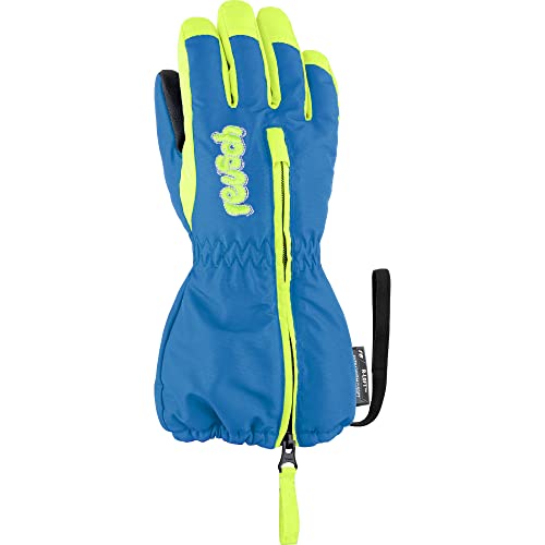 Reusch Baby-Mädchen Tom extra Warmer, winddichter und atmungsaktiver Skihandschuh, 4525 Brilliant Blue/Safety YEL, V von Reusch
