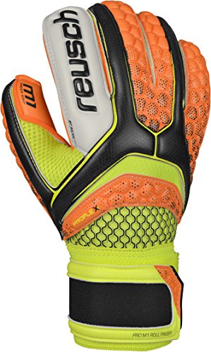 Reusch Herren Re:pulse Pro M1 Roll Finger Torwarthandschuh, Blk/Shocking Orang, 9 von Reusch