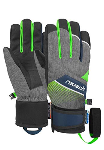 Reusch Kinder Ferdi R-TEX XT Handschuhe, Black Melange/neon Green, 5.5 von Reusch