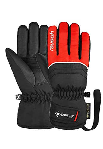 Reusch Kinder Teddy Gore-tex Wind-und Wasserdicht Warme Skihandschuhe Sporthandschuhe Schneehandschuhe Zum Schlittenfahren Winter-Handschuhe,Schwarz/Rot,4.5 von Reusch
